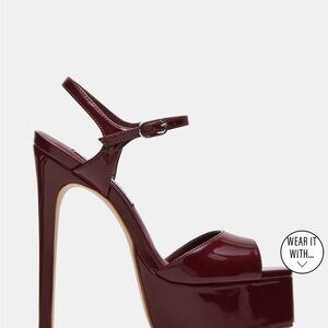 Elegant Burgundy Platform Heels